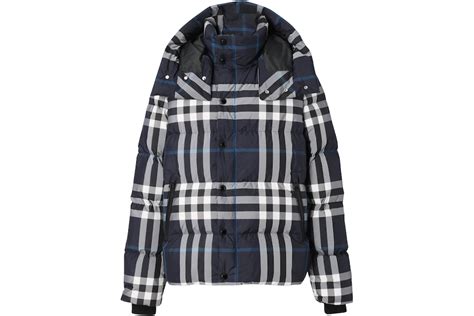 burberry puffer jacket sale|Check Puffer Jacket in White/dark charcoal blue .